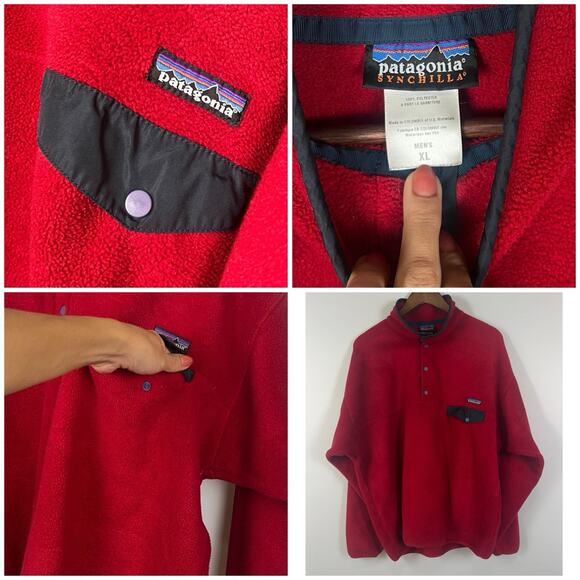 Vintage 90s Y2K Patagonia Synchilla Snap-T Pullover Fleece Jacket Mens XL - Picture 7 of 9